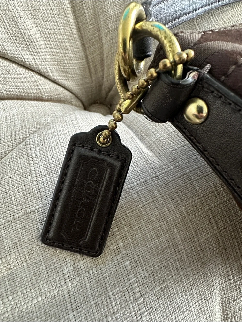 Coach Chocolate Signature Jacquard Shoulder Bag
